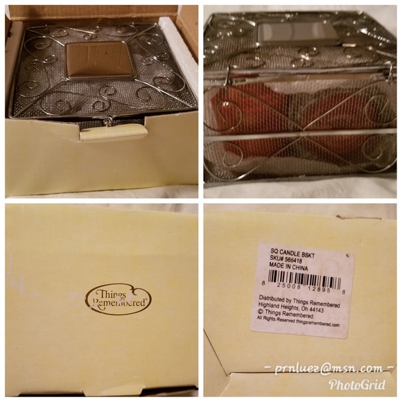 Things Remembered Square  Candle Basket - Picture 3 of 4